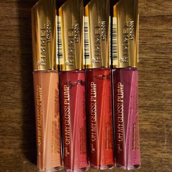 RIMMEL LONDON Oh My Gloss Plump Lot of 4 Lip Glosses BNIP - Picture 1 of 4